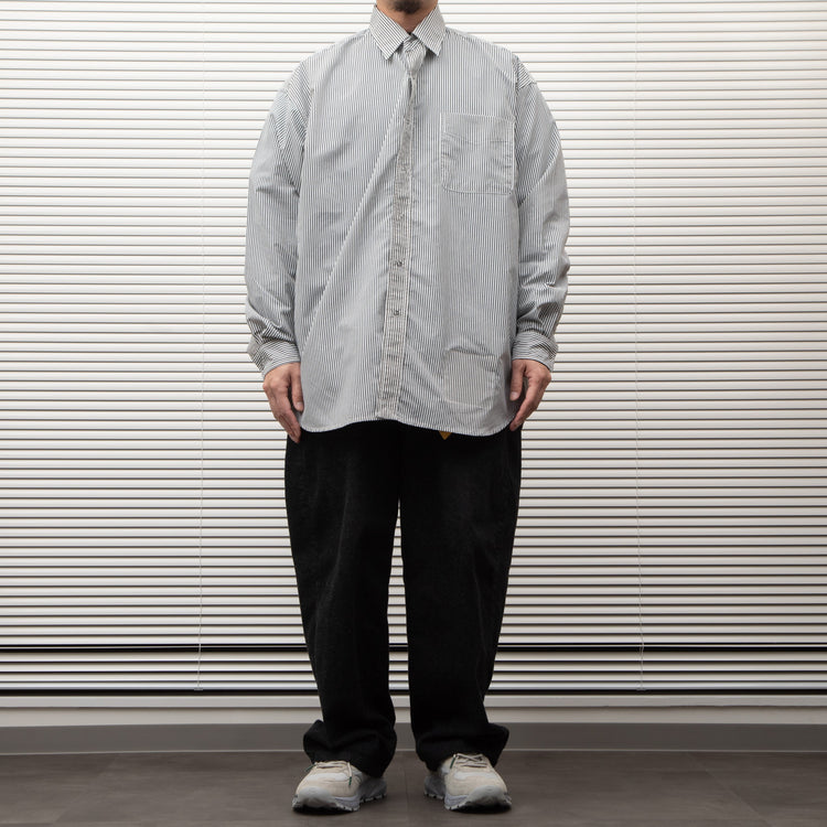 BURLAP OUTFITTER/ L/S BBSHIRT STRIPE WHT/CHARCOAL