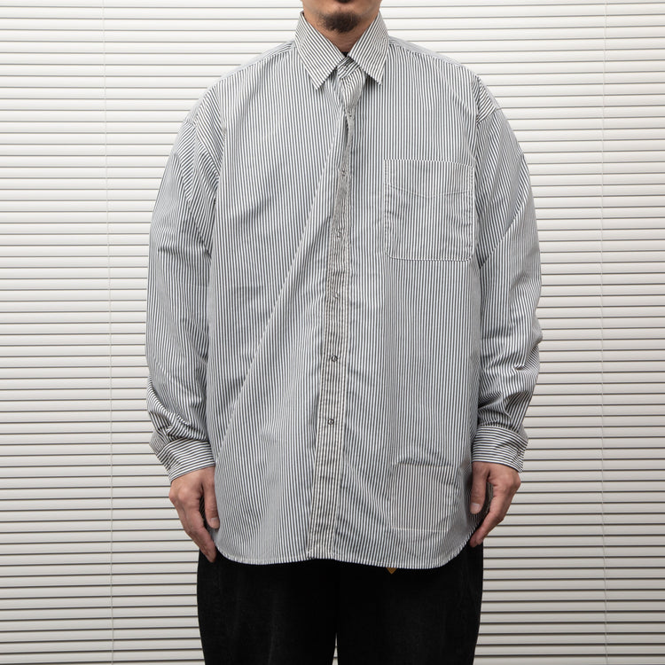 BURLAP OUTFITTER/ L/S BBSHIRT STRIPE WHT/CHARCOAL
