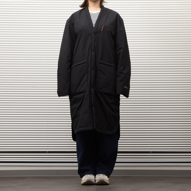 NANGA /NO COLLAR SOFT DOWN COAT(UNISEX)/ノーカラーソフトダウンコート BLACK