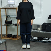 WALLA WALLA SPORT　3/4 BASEBALL TEE SOLID BLACK