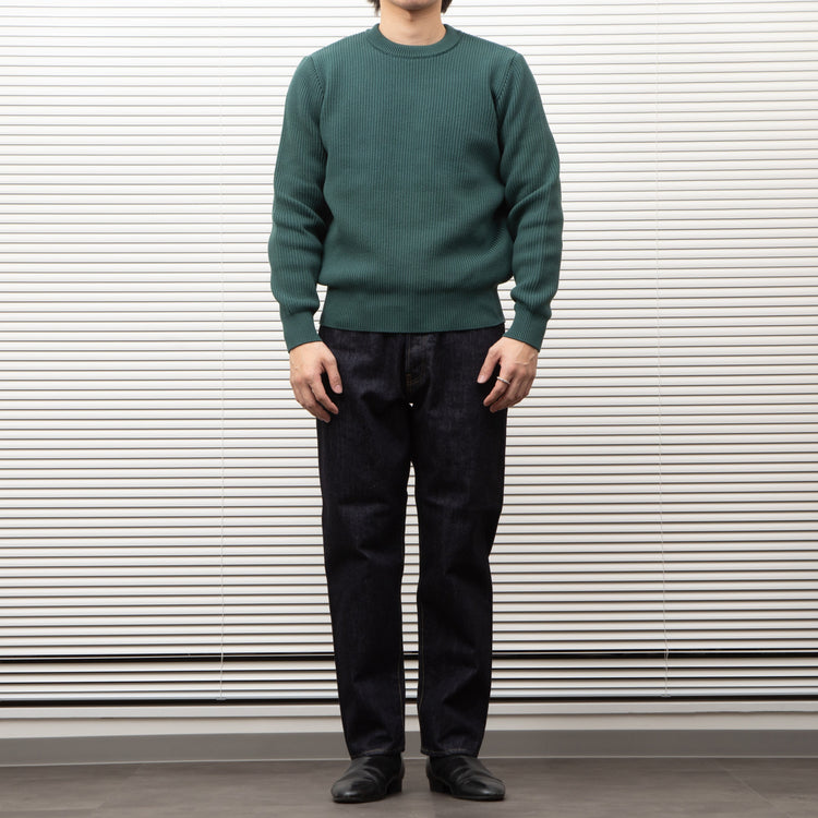 Yonetomi  / MERCERIZED COTTON RIB KNIT P/O GREEN