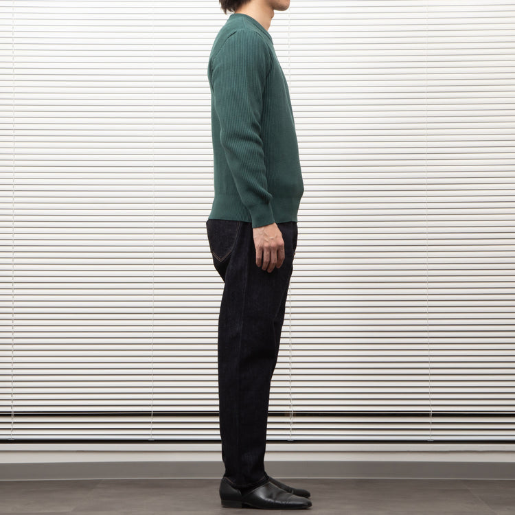 Yonetomi  / MERCERIZED COTTON RIB KNIT P/O GREEN