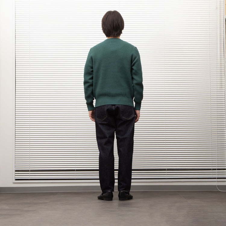 Yonetomi  / MERCERIZED COTTON RIB KNIT P/O GREEN