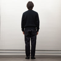 Yonetomi  / MERCERIZED COTTON RIB KNIT P/O BLACK NAVY