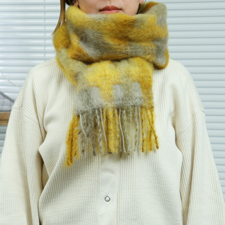 MANTAS EZCARAY  MIA モヘアストール C/#50 MI-40F （イエロー系）