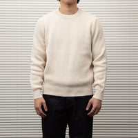 Yonetomi  / MERCERIZED COTTON RIB KNIT P/O ECRU