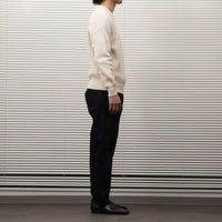 Yonetomi  / MERCERIZED COTTON RIB KNIT P/O ECRU