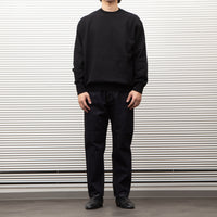 Yonetomi / WAVE COTTON KNIT P/O SOLID BLACK