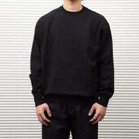 Yonetomi / WAVE COTTON KNIT P/O SOLID BLACK