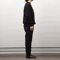 Yonetomi / WAVE COTTON KNIT P/O SOLID BLACK