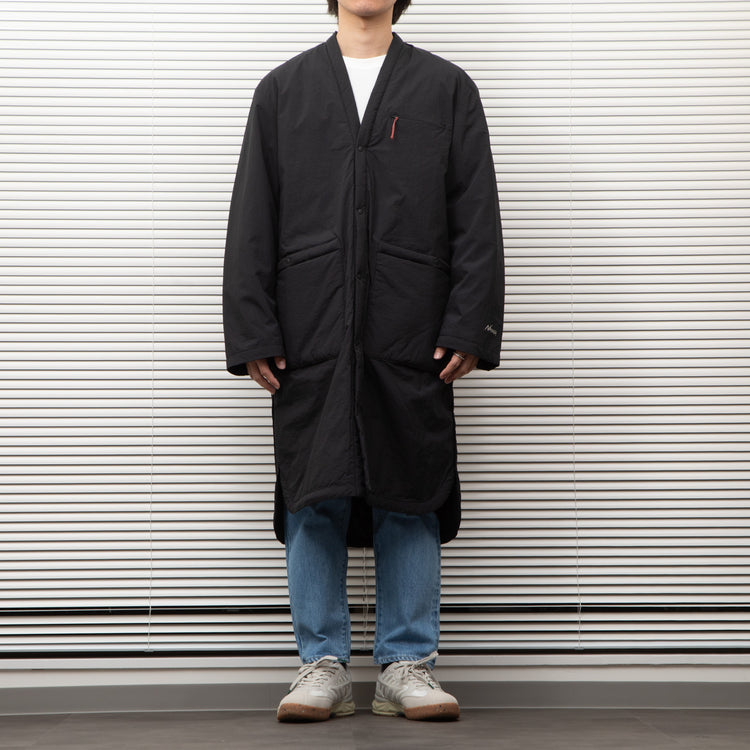 NANGA /NO COLLAR SOFT DOWN COAT(UNISEX)/ノーカラーソフトダウンコート BLACK