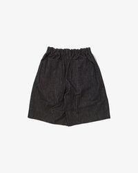 Sillage / circular short pants black denim one wash 