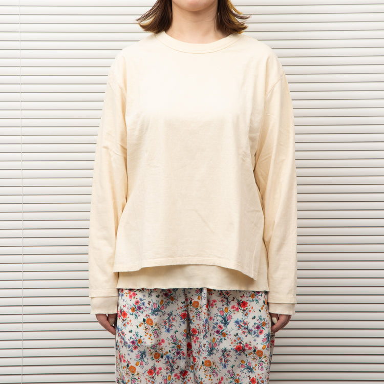 MEYAME  SIDE LINE WIDE PANTS  (FLOWER)  WHITE