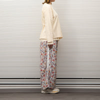 MEYAME  SIDE LINE WIDE PANTS  (FLOWER)  WHITE