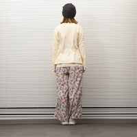 MEYAME  SIDE LINE WIDE PANTS  (FLOWER)  WHITE