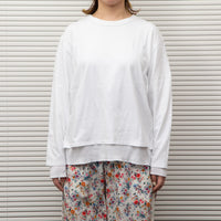 MEYAME  SIDE LINE WIDE PANTS  (FLOWER)  WHITE
