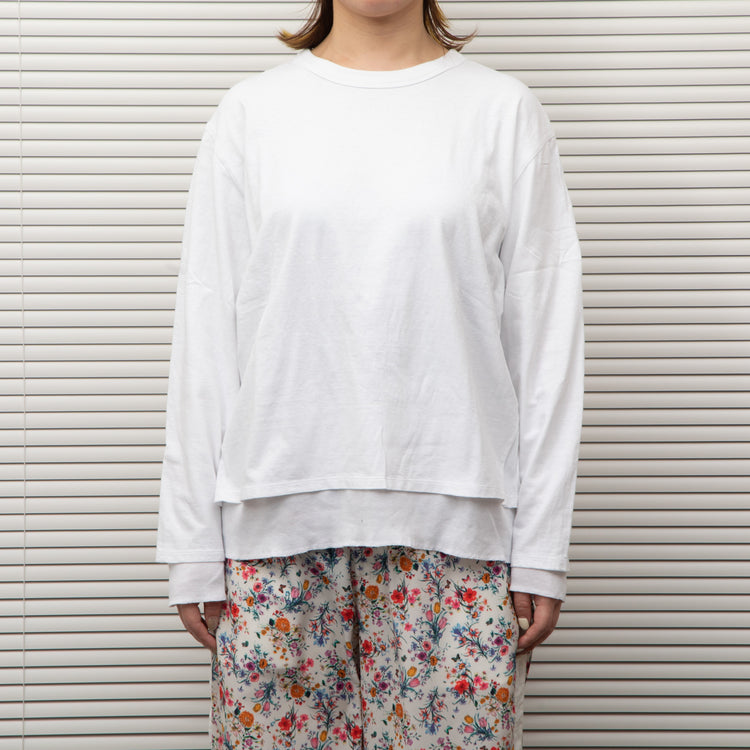 MEYAME  SIDE LINE WIDE PANTS  (FLOWER)  WHITE