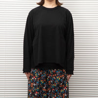 MEYAME  SIDE LINE WIDE PANTS  (FLOWER)  BLACK