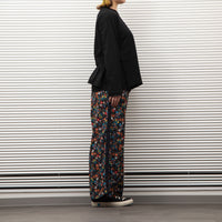 MEYAME / SIDE LINE WIDE PANTS (FLOWER) BLACK