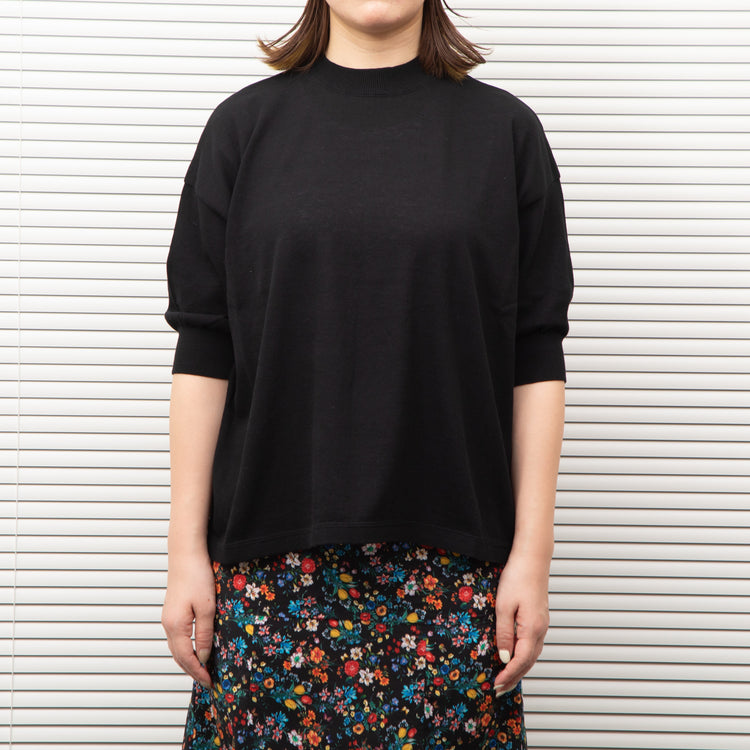 MEYAME  COTTON KNIT TEE BLACK