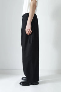 sage NATION  Box Pleat Trouser   Black