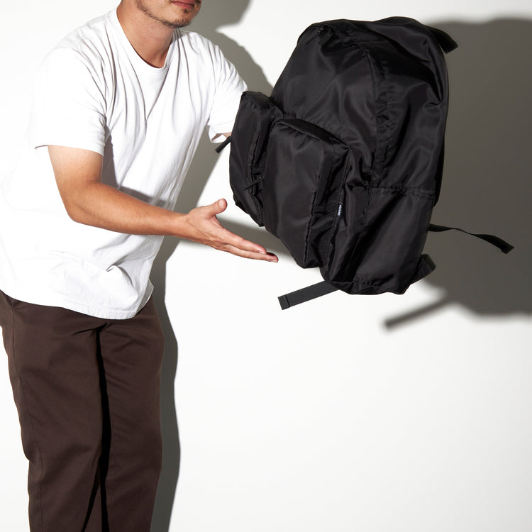 PACKING/ DOUBLE POCKET BACK PACK BLACK PA-029