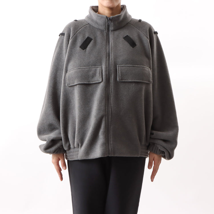 BAMME/ リサイクルポリエステル エコフリース ブリティッシュポリス ジップブルゾン オーバーサイズ ユニセックス