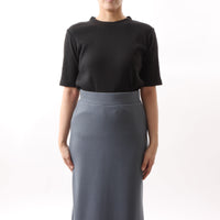 M-SIC/ Eyelet Ribbed Short-Sleeve Pullover