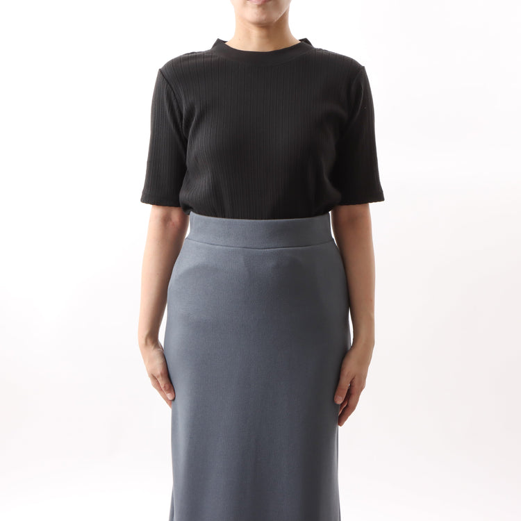 M-SIC/ Eyelet Ribbed Short-Sleeve Pullover