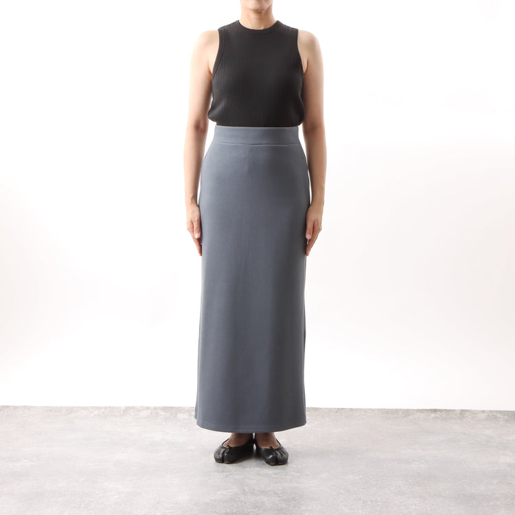 M-SIC/ リブダンボールニット Ｉライン EASY ロングスカート