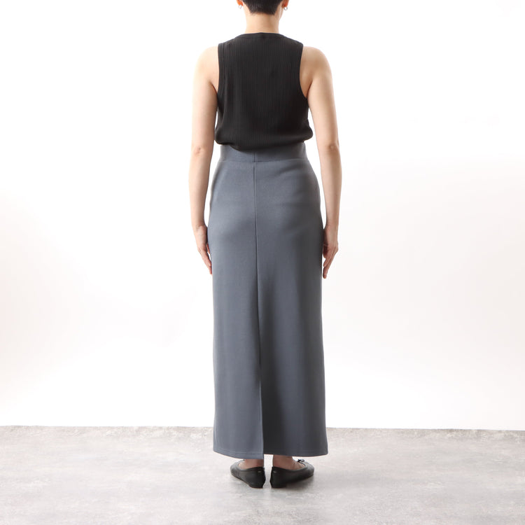 M-SIC/ リブダンボールニット Ｉライン EASY ロングスカート