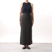 M-SIC/ リブダンボールニット Ｉライン EASY ロングスカート