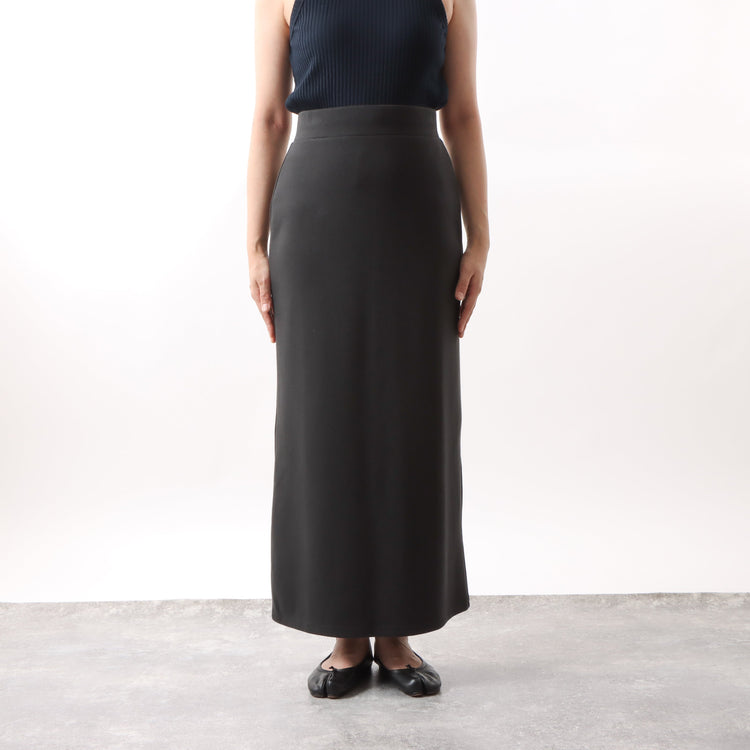 M-SIC/ リブダンボールニット Ｉライン EASY ロングスカート