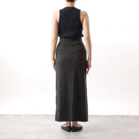 M-SIC/ リブダンボールニット Ｉライン EASY ロングスカート