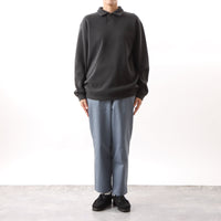 BAMME/ Ribbed Cardboard Knit Keyneck Polo Shirt (Unisex)