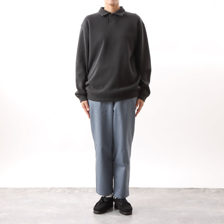 BAMME/ Ribbed Cardboard Knit Keyneck Polo Shirt (Unisex)
