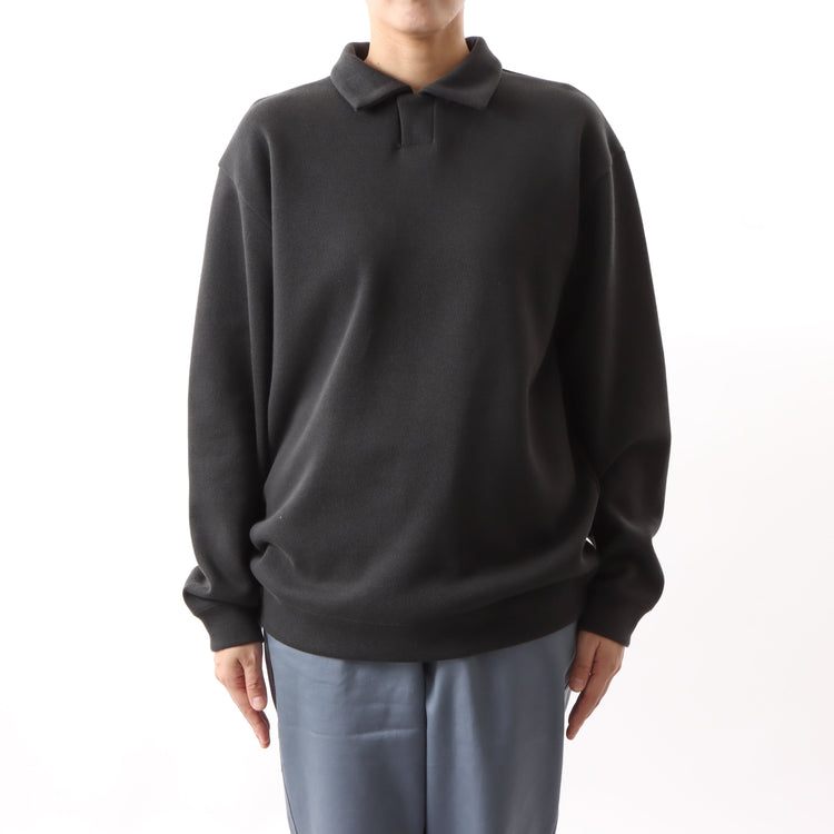 BAMME/ Ribbed Cardboard Knit Keyneck Polo Shirt (Unisex)