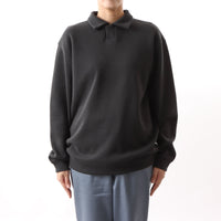 BAMME/ リブダンボールニット キーネック ポロシャツ ユニセックス