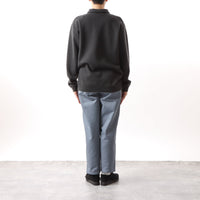 BAMME/ Ribbed Cardboard Knit Keyneck Polo Shirt (Unisex)