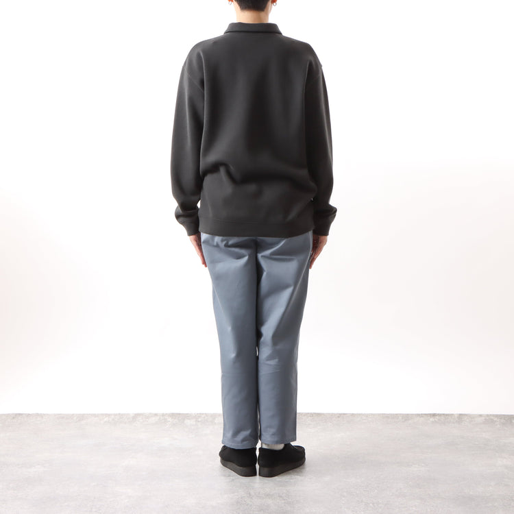 BAMME/ Ribbed Cardboard Knit Keyneck Polo Shirt (Unisex)