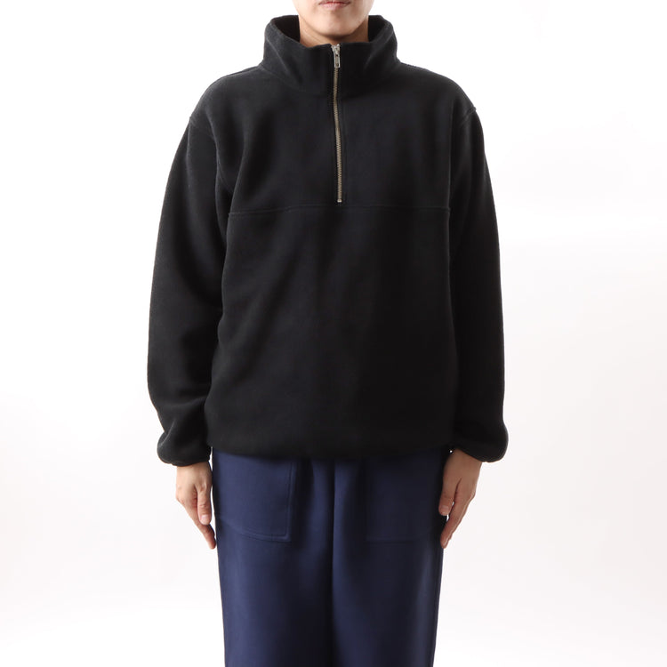 M-SIC/ オーバーサイズ リサイクルポリエステル エコフリース ハーフジップ プルオーバー ユニセックス