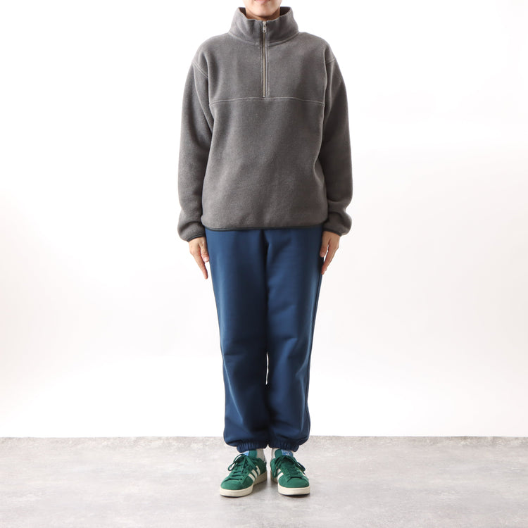 M-SIC/ オーバーサイズ リサイクルポリエステル エコフリース ハーフジップ プルオーバー ユニセックス