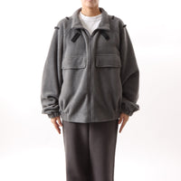 BAMME/ リサイクルポリエステル エコフリース ブリティッシュポリス ジップブルゾン オーバーサイズ ユニセックス