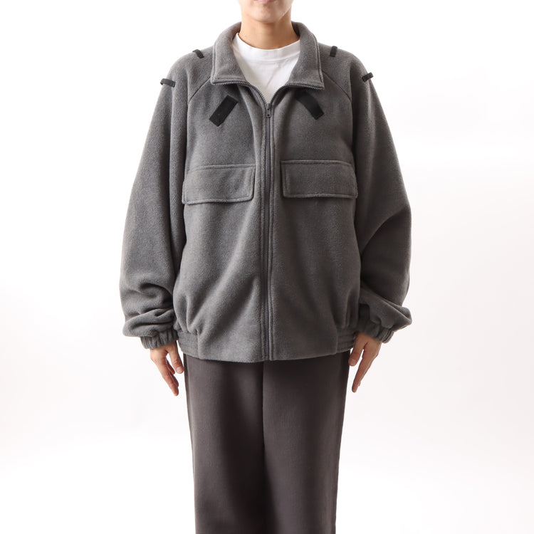 BAMME/ リサイクルポリエステル エコフリース ブリティッシュポリス ジップブルゾン オーバーサイズ ユニセックス