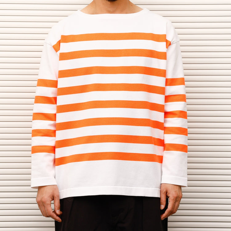 maillot / Panel Border Basque MAK-23111 WHITE*WIDE HI ORANGE 