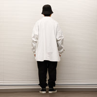 ARMY TWILL / Cotton/Polyester Plain Big Shirt WHITE