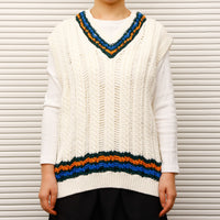 COOHEM  / SUKASHI TILDEN KNIT V/T WHITE