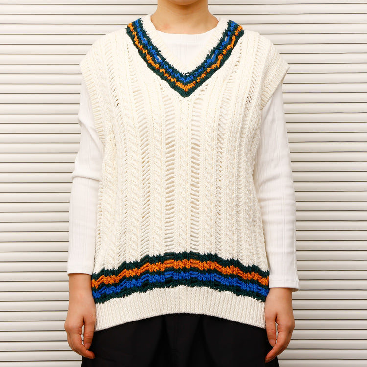 COOHEM  / SUKASHI TILDEN KNIT V/T WHITE