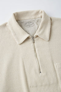 OLD JOE BRAND   QUATER ZIP SILK NEP RIBED SHIRTS FOG
