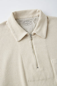 OLD JOE BRAND   QUATER ZIP SILK NEP RIBED SHIRTS FOG